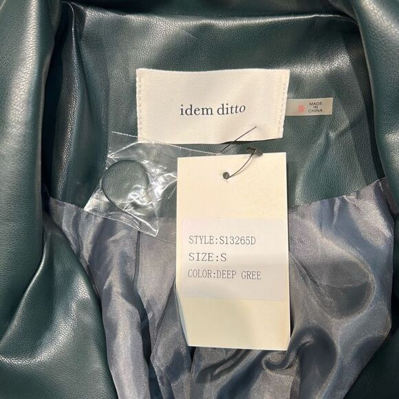 NEW idem ditto Womens Coat Sz Small Deep Green Wrap Front Pleated - Picture 7 of 11